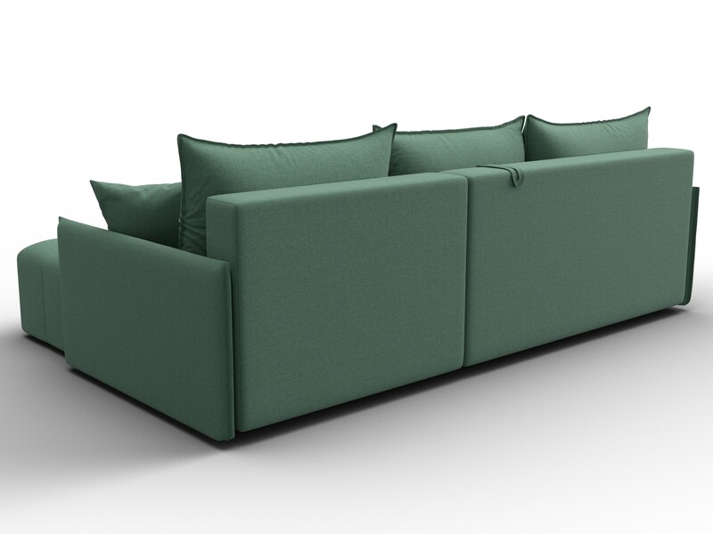 Диван угловой Лига-054 НПБ угол универсальный, Рогожка, Амур 11 зеленый