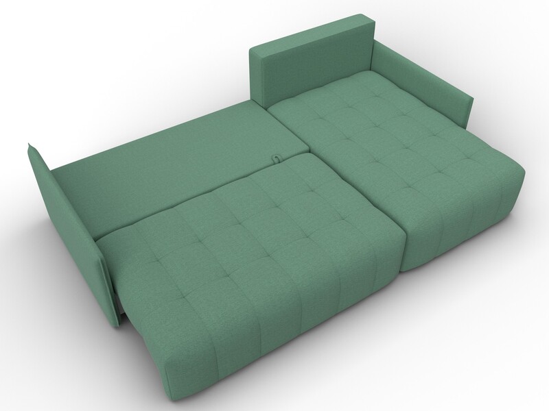 Диван угловой Лига-054 НПБ угол универсальный, Рогожка, Амур 11 зеленый
