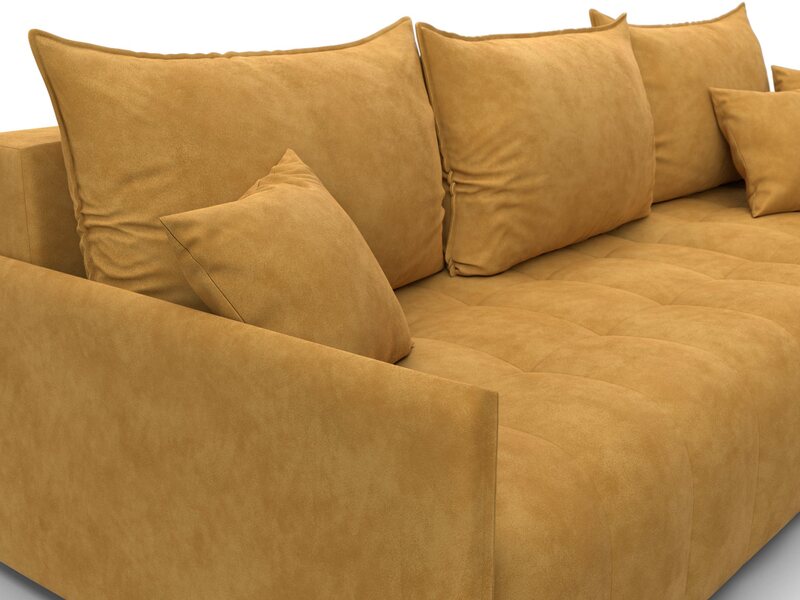 Диван угловой Лига-054 НПБ угол универсальный, Велюр, BRUT 10 желтый