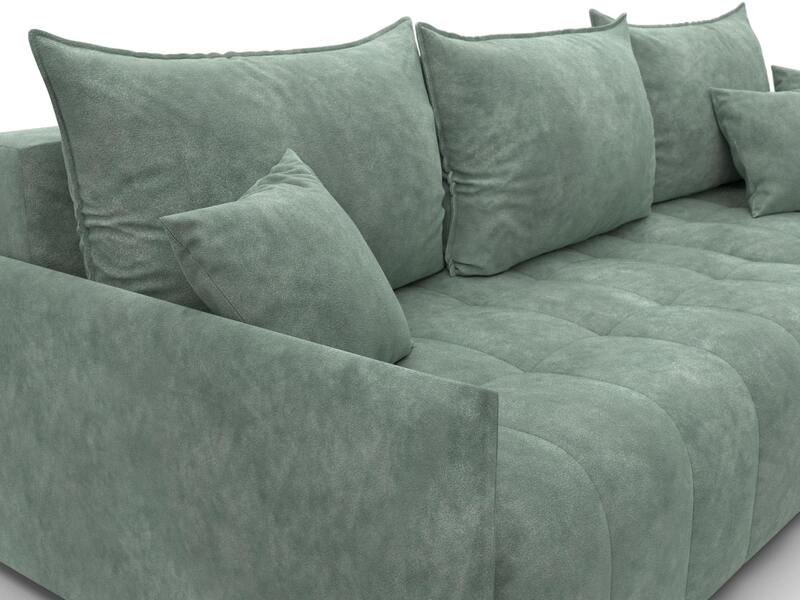 Диван угловой Лига-054 НПБ угол универсальный, Велюр, BRUT 08 зеленый