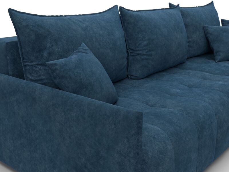 Диван угловой Лига-054 НПБ угол универсальный, Велюр, BRUT 11 синий