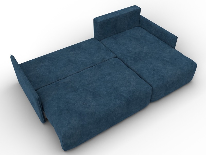 Диван угловой Лига-054 НПБ угол универсальный, Велюр, BRUT 11 синий