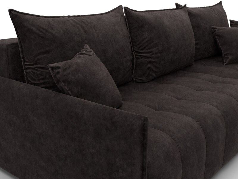 Диван угловой Лига-054 НПБ угол универсальный, Велюр, BRUT 17 коричневый