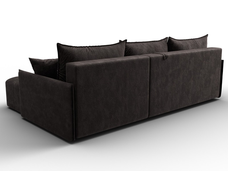 Диван угловой Лига-054 НПБ угол универсальный, Велюр, BRUT 17 коричневый