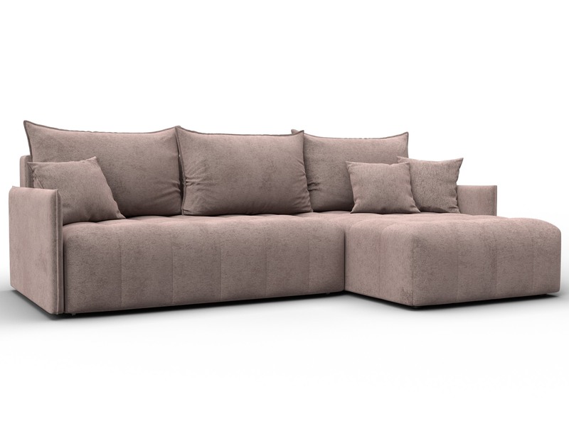 Диван угловой Лига-054 НПБ угол универсальный, Велюр, TOWER 05 бежевый