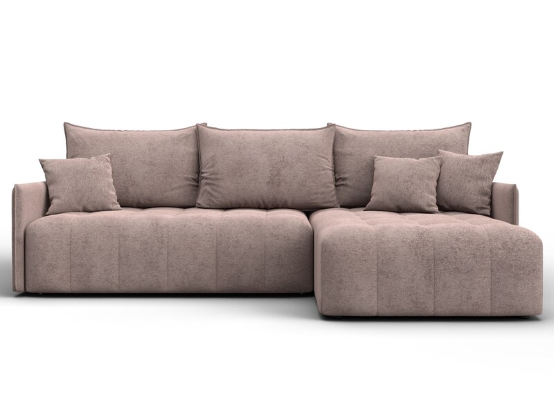 Диван угловой Лига-054 НПБ угол универсальный, Велюр, TOWER 05 бежевый