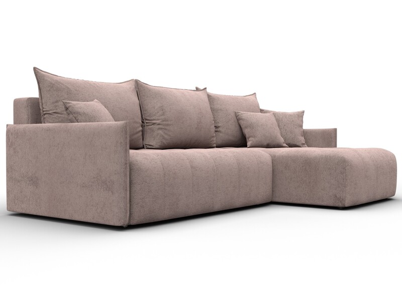 Диван угловой Лига-054 НПБ угол универсальный, Велюр, TOWER 05 бежевый