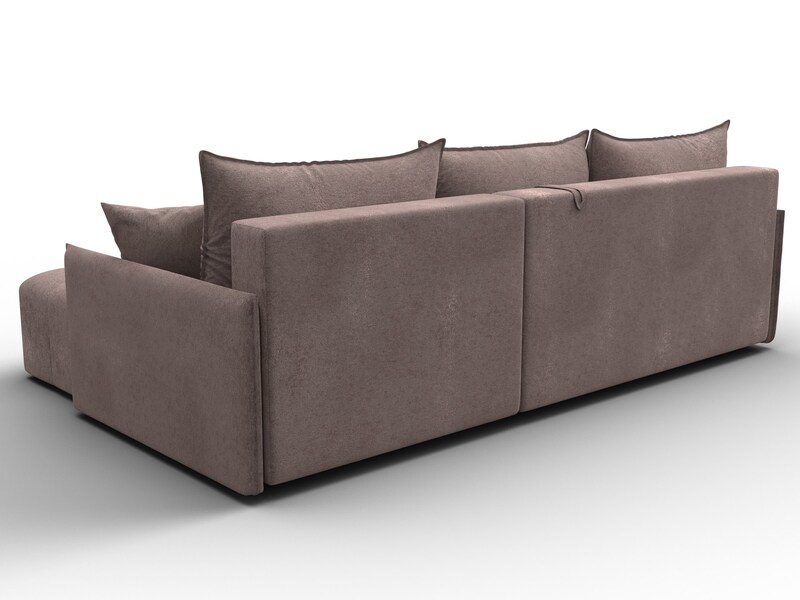 Диван угловой Лига-054 НПБ угол универсальный, Велюр, TOWER 05 бежевый