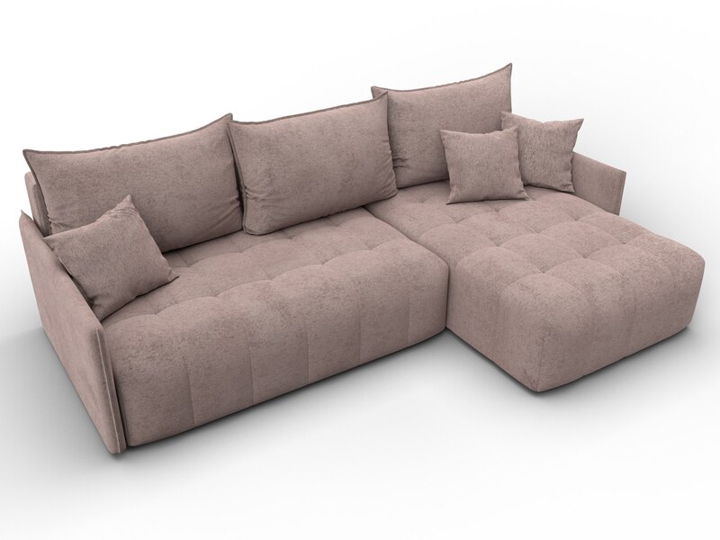 Диван угловой Лига-054 НПБ угол универсальный, Велюр, TOWER 05 бежевый