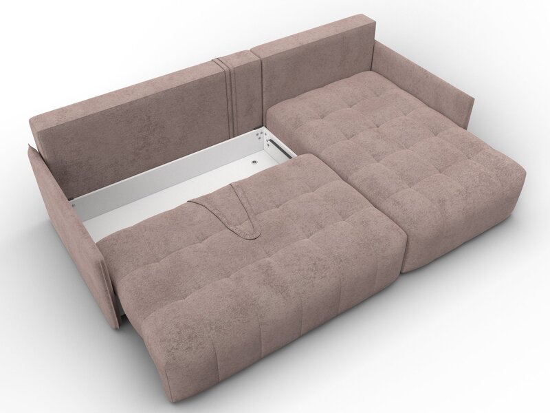 Диван угловой Лига-054 НПБ угол универсальный, Велюр, TOWER 05 бежевый