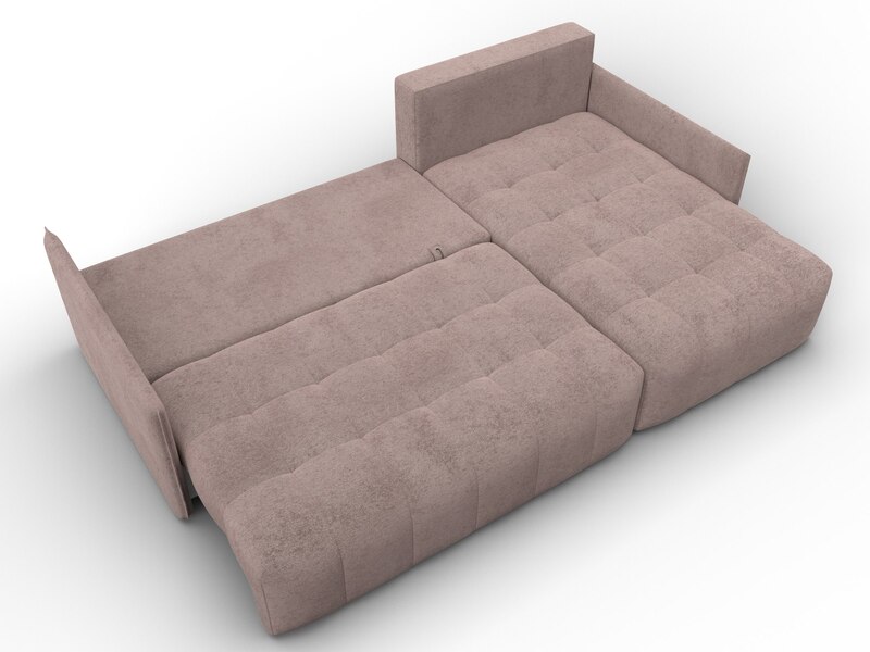 Диван угловой Лига-054 НПБ угол универсальный, Велюр, TOWER 05 бежевый