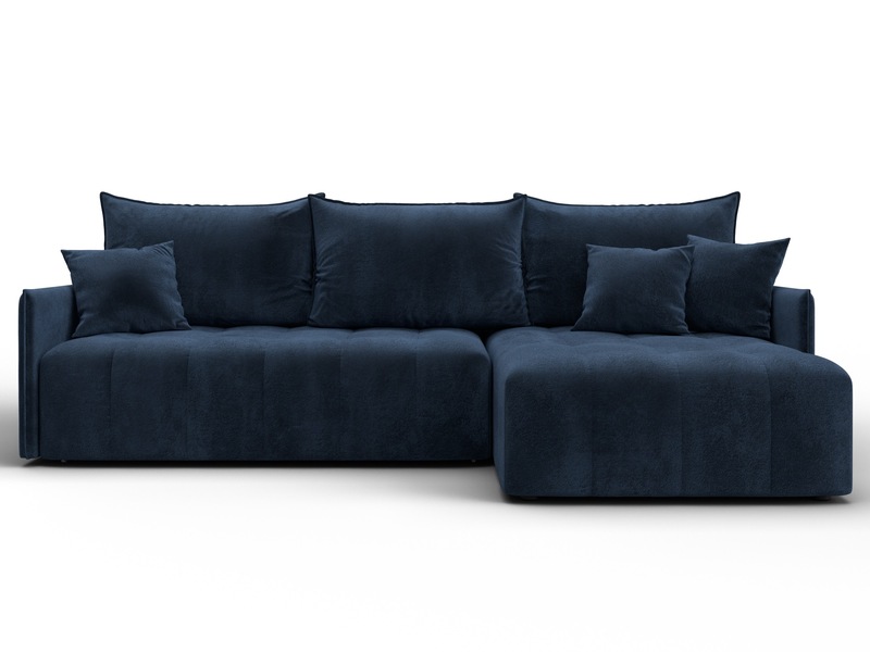 Диван угловой Лига-054 НПБ угол универсальный, Велюр, TOWER 13 синий