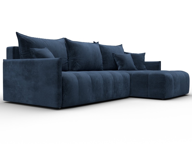 Диван угловой Лига-054 НПБ угол универсальный, Велюр, TOWER 13 синий