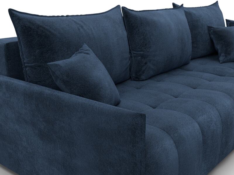 Диван угловой Лига-054 НПБ угол универсальный, Велюр, TOWER 13 синий