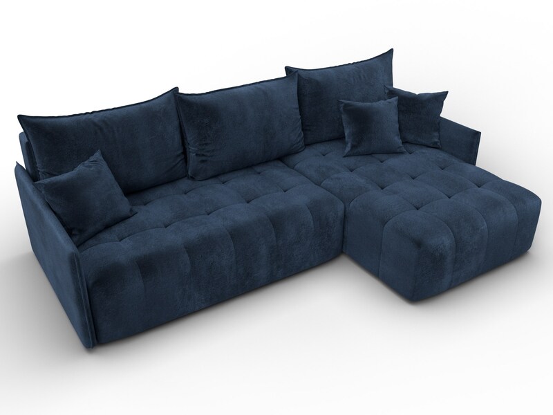 Диван угловой Лига-054 НПБ угол универсальный, Велюр, TOWER 13 синий