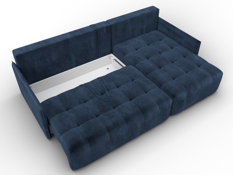 Диван угловой Лига-054 НПБ угол универсальный, Велюр, TOWER 13 синий