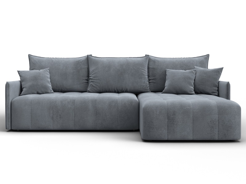 Диван угловой Лига-054 НПБ угол универсальный, Велюр, TOWER 10 серый