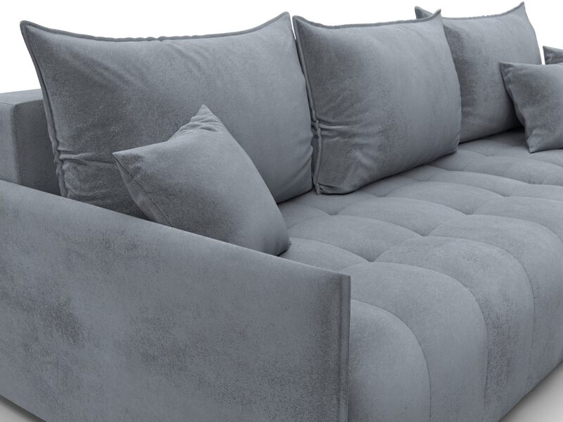 Диван угловой Лига-054 НПБ угол универсальный, Велюр, TOWER 10 серый