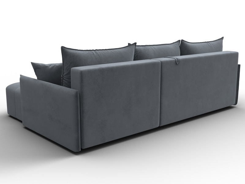 Диван угловой Лига-054 НПБ угол универсальный, Велюр, TOWER 10 серый