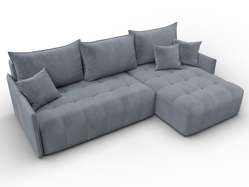 Диван угловой Лига-054 НПБ угол универсальный, Велюр, TOWER 10 серый