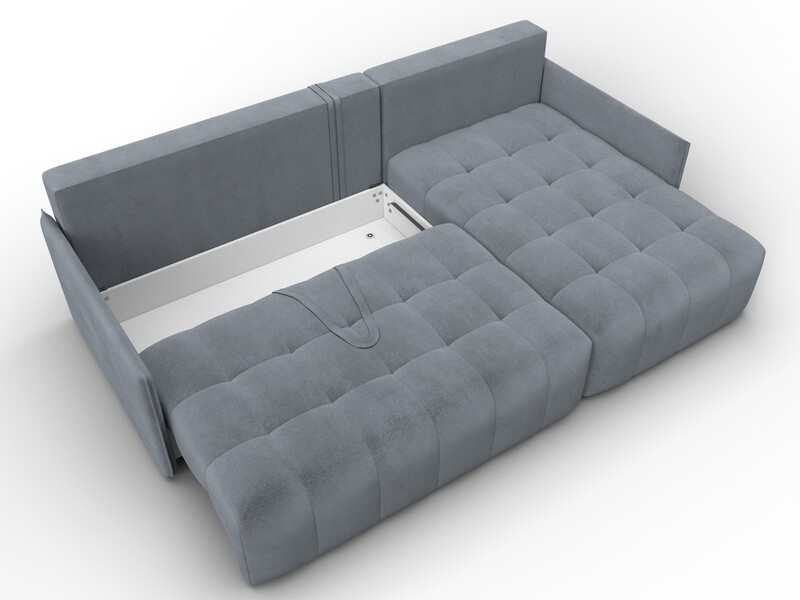 Диван угловой Лига-054 НПБ угол универсальный, Велюр, TOWER 10 серый