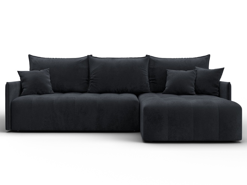 Диван угловой Лига-054 НПБ угол универсальный, Велюр, TOWER 11 темно-серый