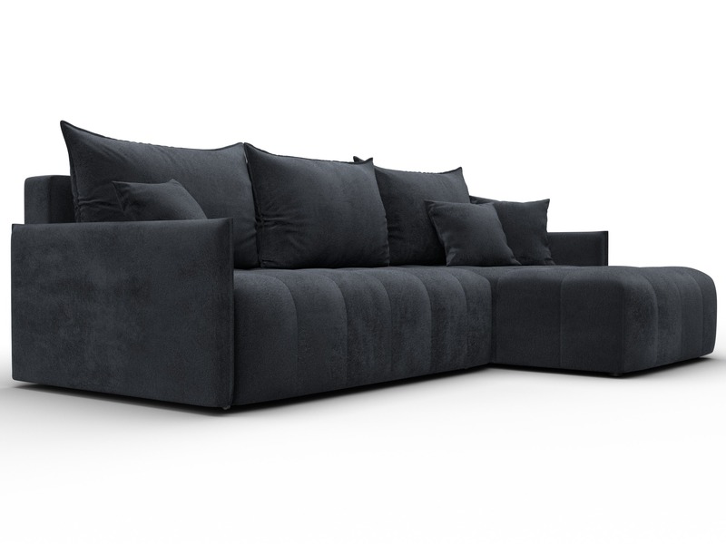 Диван угловой Лига-054 НПБ угол универсальный, Велюр, TOWER 11 темно-серый