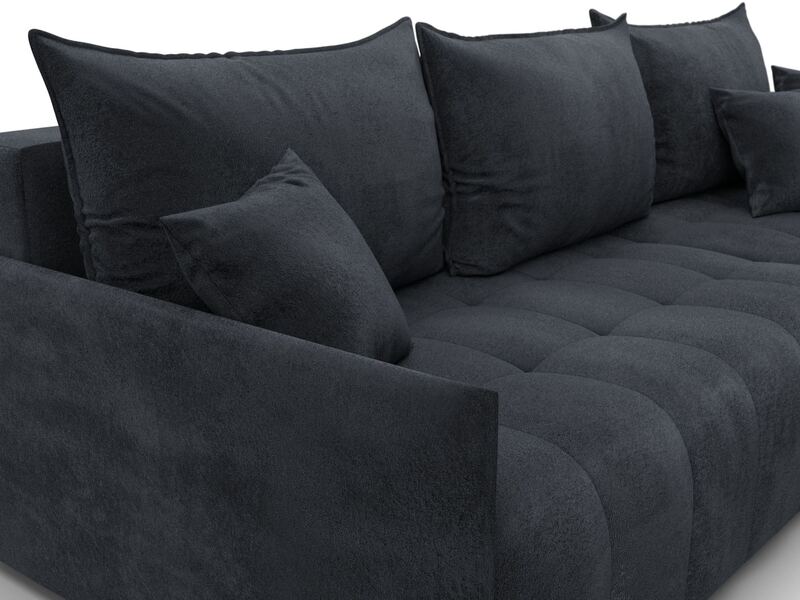 Диван угловой Лига-054 НПБ угол универсальный, Велюр, TOWER 11 темно-серый