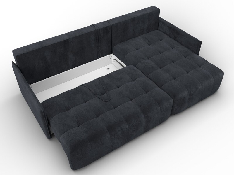 Диван угловой Лига-054 НПБ угол универсальный, Велюр, TOWER 11 темно-серый