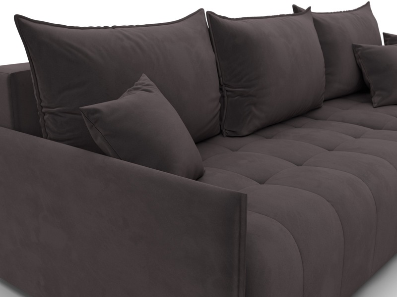 Диван угловой Лига-054 НПБ угол универсальный, Велюр, SEVEN 727 коричневый