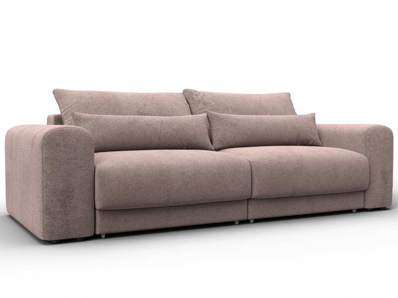 Диван прямой Лига-056 НПБ, Велюр, TOWER 05 бежевый