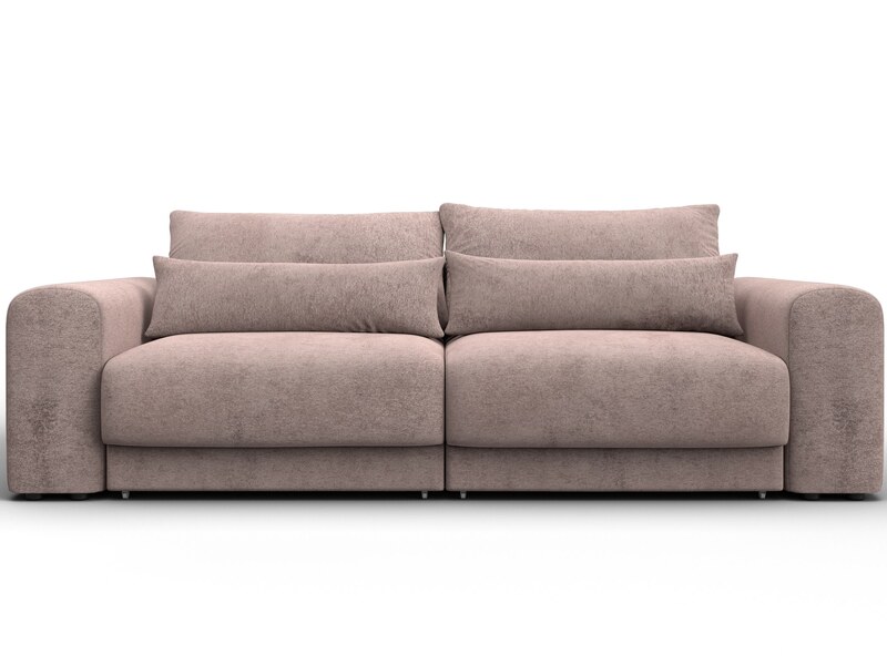 Диван прямой Лига-056 НПБ, Велюр, TOWER 05 бежевый