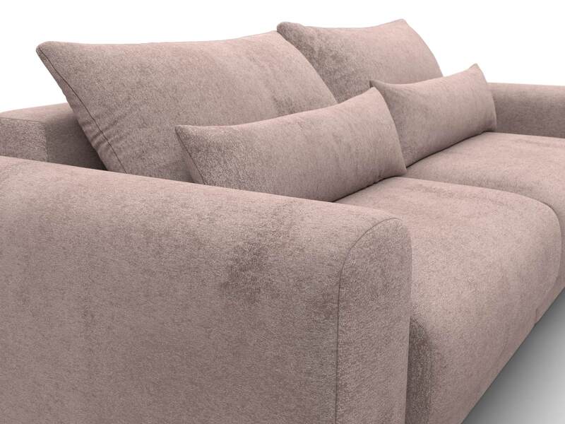 Диван прямой Лига-056 НПБ, Велюр, TOWER 05 бежевый