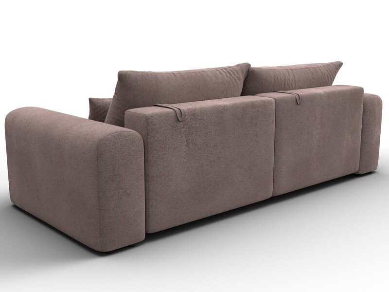 Диван прямой Лига-056 НПБ, Велюр, TOWER 05 бежевый