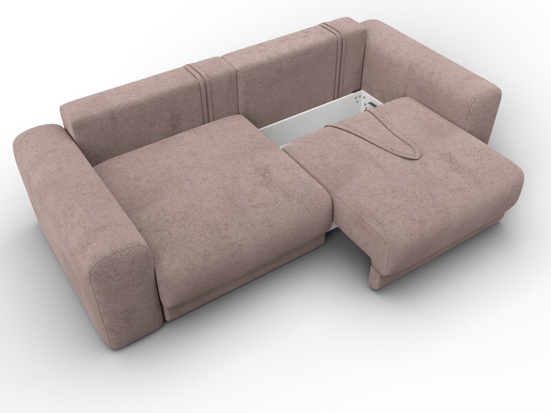 Диван прямой Лига-056 НПБ, Велюр, TOWER 05 бежевый