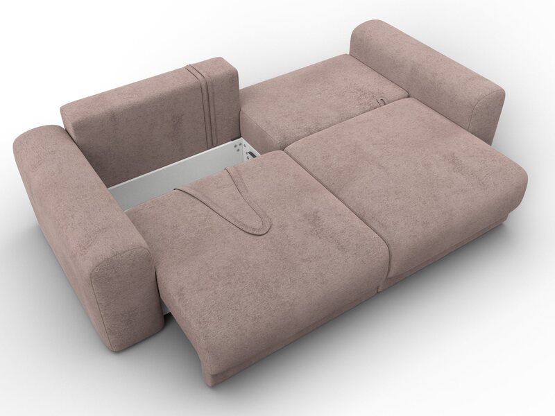 Диван прямой Лига-056 НПБ, Велюр, TOWER 05 бежевый