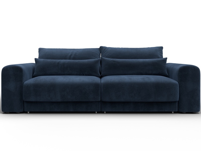 Диван прямой Лига-056 НПБ, Велюр, TOWER 13 синий