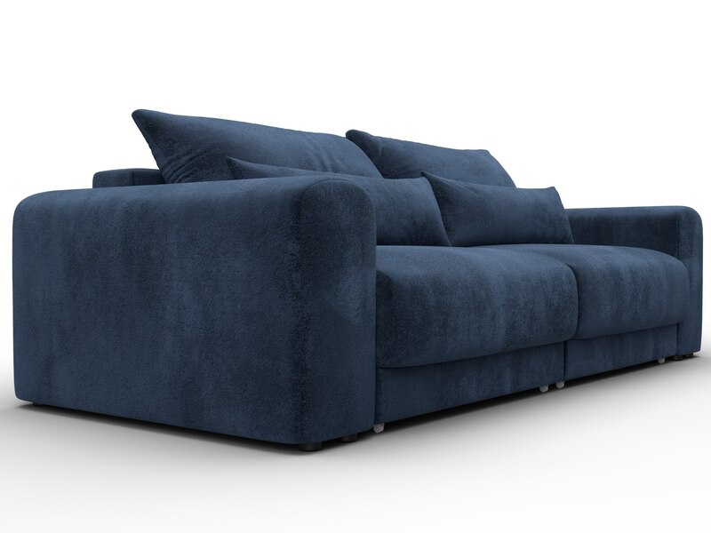 Диван прямой Лига-056 НПБ, Велюр, TOWER 13 синий