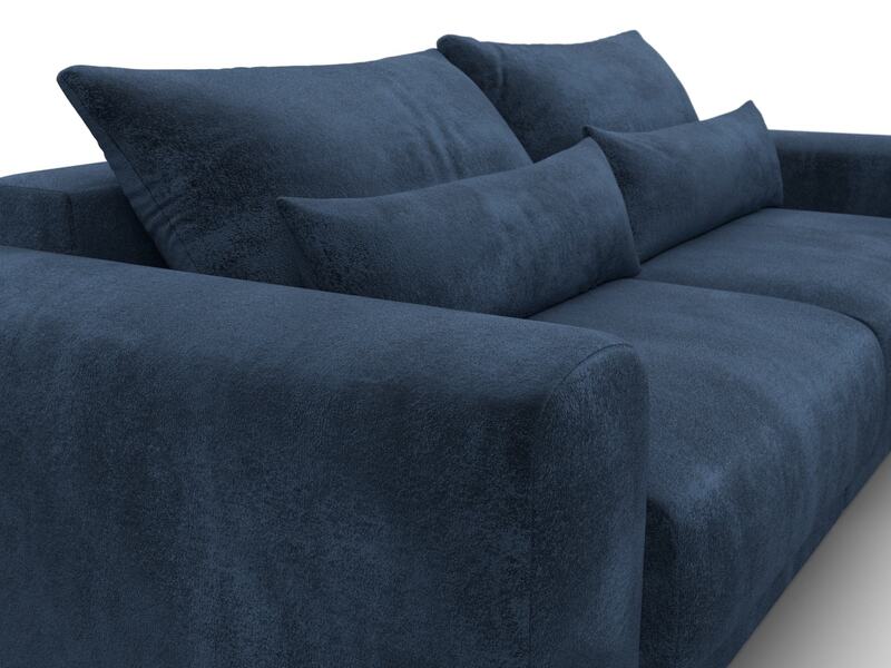 Диван прямой Лига-056 НПБ, Велюр, TOWER 13 синий