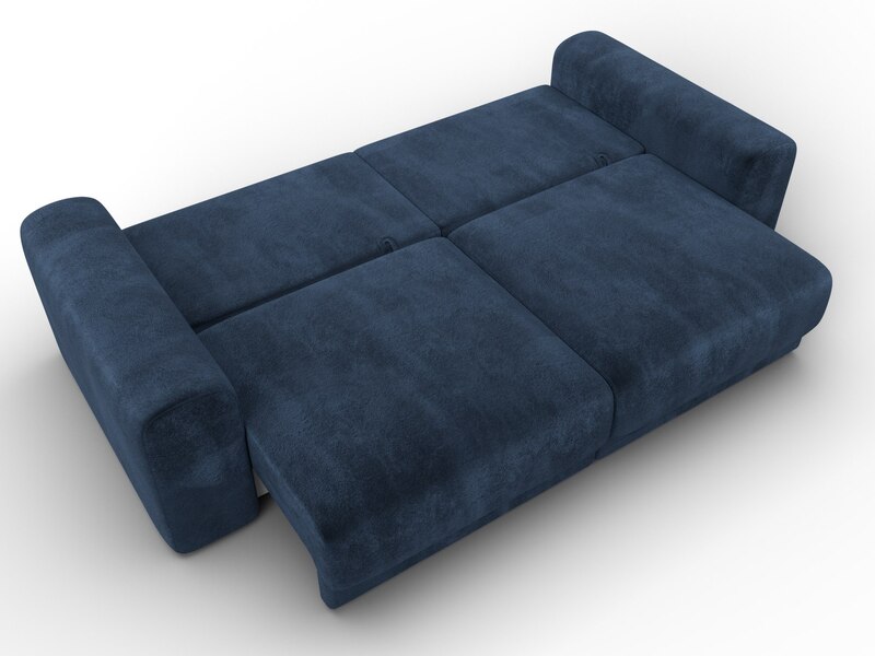 Диван прямой Лига-056 НПБ, Велюр, TOWER 13 синий