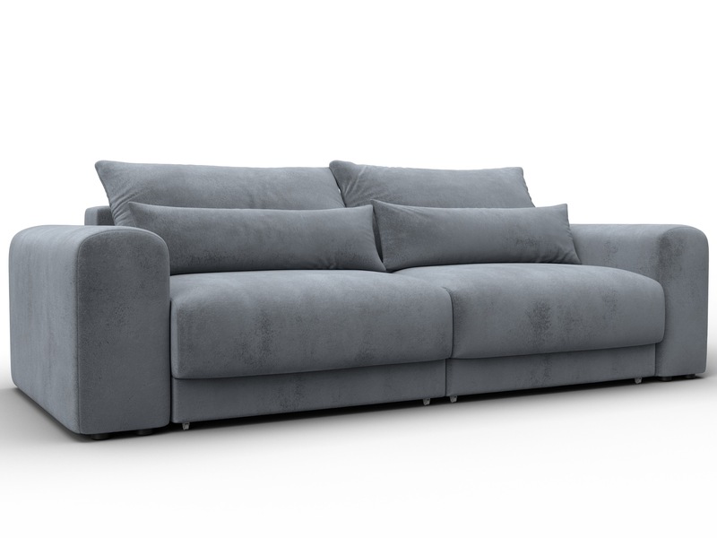 Диван прямой Лига-056 НПБ, Велюр, TOWER 10 серый