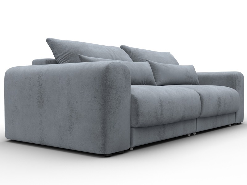 Диван прямой Лига-056 НПБ, Велюр, TOWER 10 серый