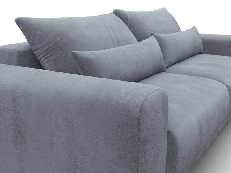 Диван прямой Лига-056 НПБ, Велюр, TOWER 10 серый