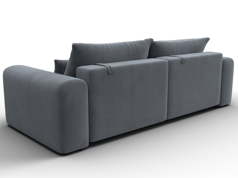 Диван прямой Лига-056 НПБ, Велюр, TOWER 10 серый