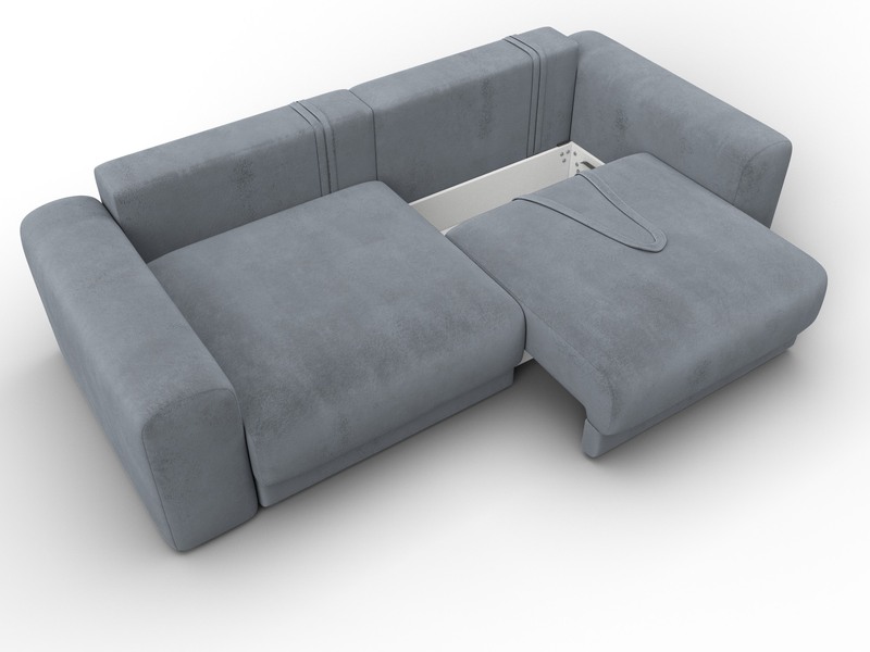 Диван прямой Лига-056 НПБ, Велюр, TOWER 10 серый