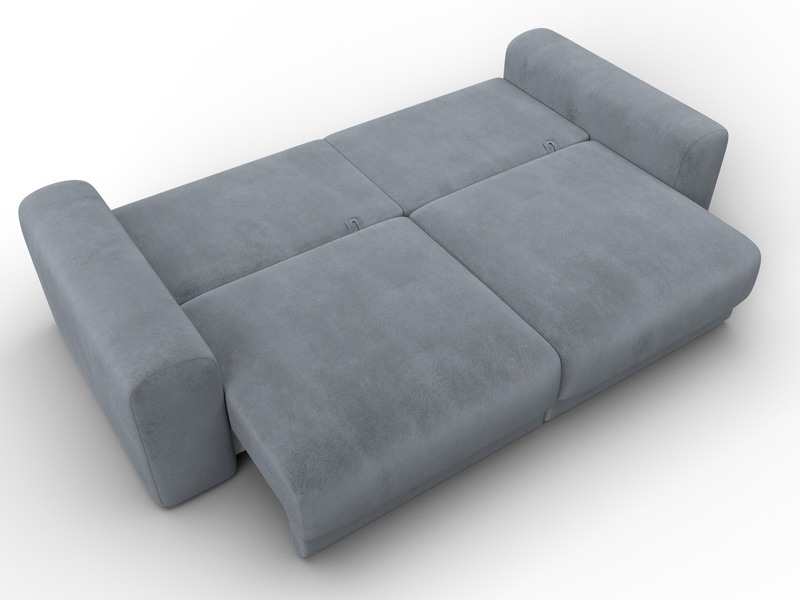 Диван прямой Лига-056 НПБ, Велюр, TOWER 10 серый