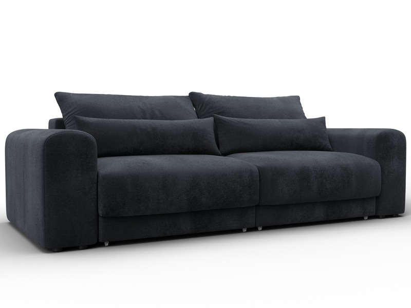 Диван прямой Лига-056 НПБ, Велюр, TOWER 11 темно-серый