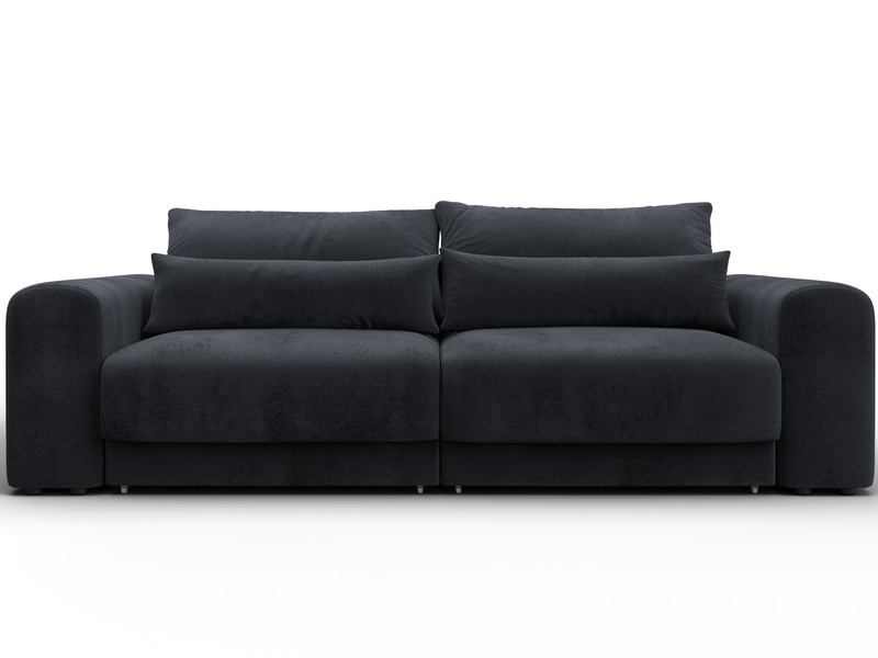 Диван прямой Лига-056 НПБ, Велюр, TOWER 11 темно-серый