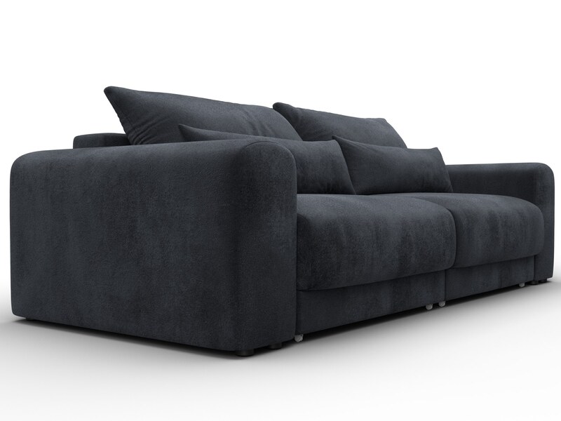 Диван прямой Лига-056 НПБ, Велюр, TOWER 11 темно-серый