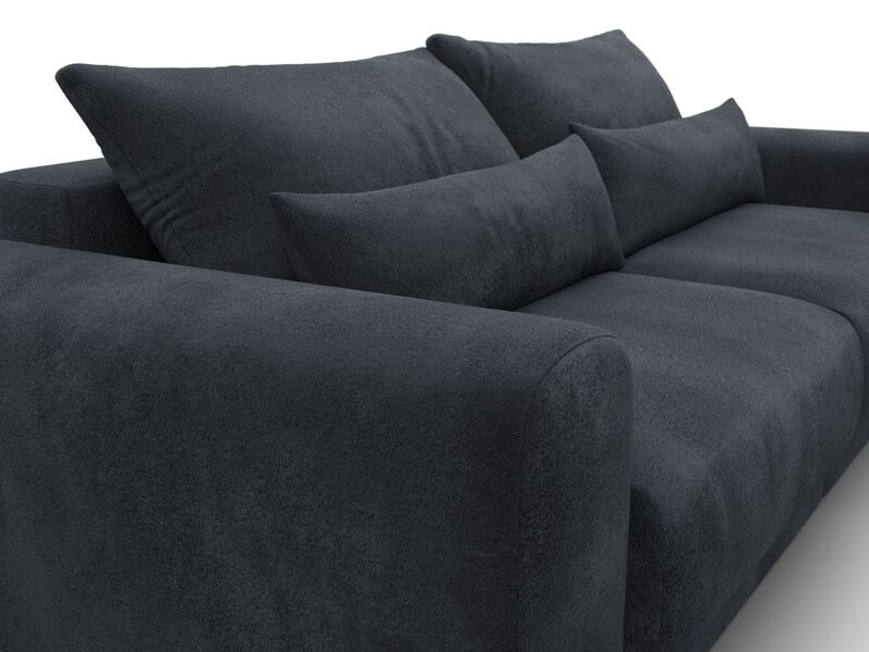 Диван прямой Лига-056 НПБ, Велюр, TOWER 11 темно-серый